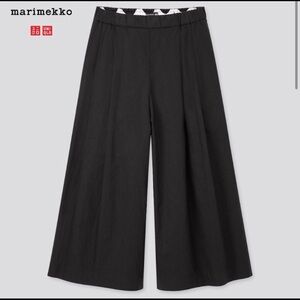 MARIMEKKO for UNIQLO super wide-leg cropped linen/cotton pants